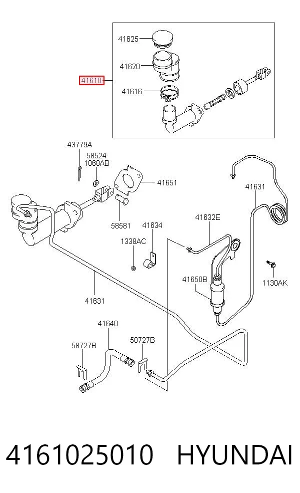 Главный цилиндр сцепления 4161025010 Hyundai/Kia