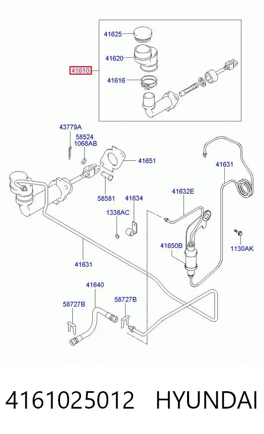 Главный цилиндр сцепления 4161025012 Hyundai/Kia