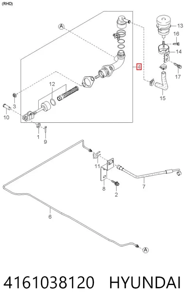 Главный цилиндр сцепления 4161038120 Hyundai/Kia