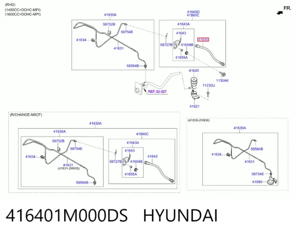 Шланг сцепления 416401M000DS Hyundai/Kia