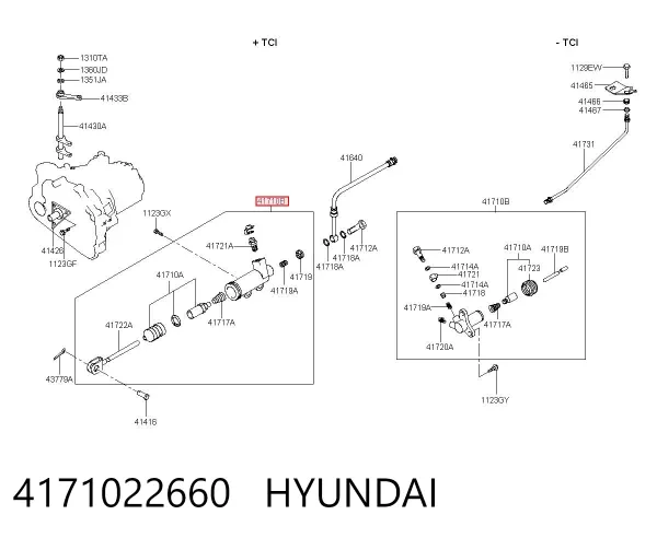 Рабочий цилиндр сцепления 4171022660 Hyundai/Kia