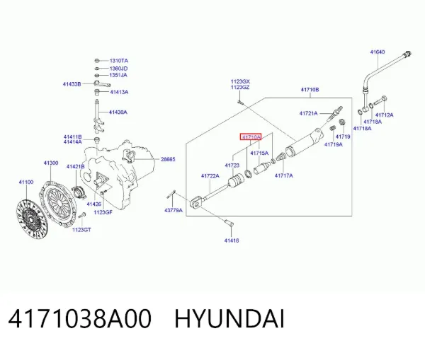 Рабочий цилиндр сцепления 4171038A00 Hyundai/Kia