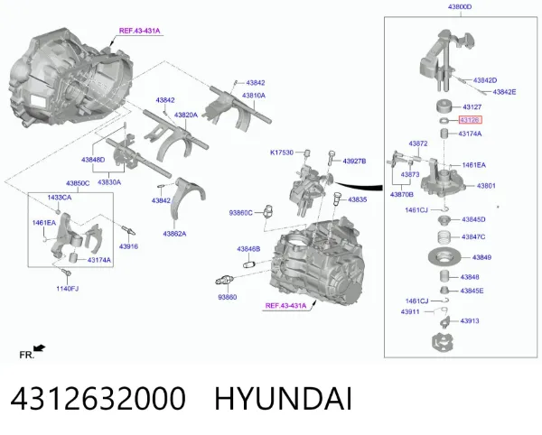 Сальник кулисы 4312632000 Hyundai/Kia