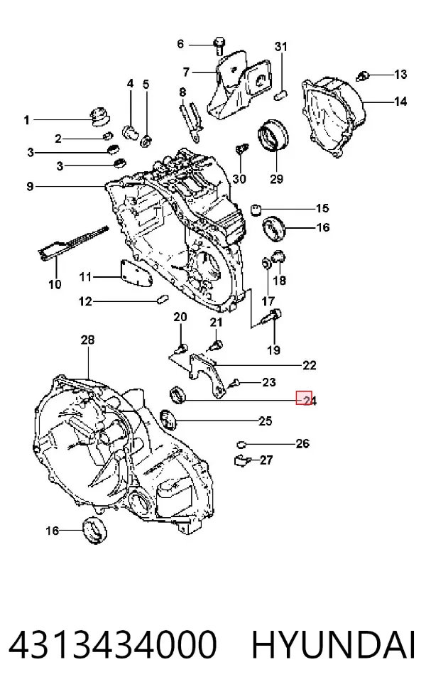 Сальник АКПП/КПП (входного/первичного вала) 4313434000 Hyundai/Kia