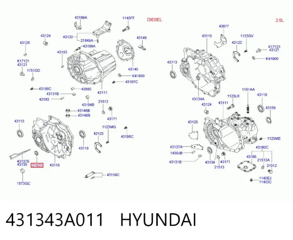 Сальник АКПП/КПП (входного/первичного вала) 431343A011 Hyundai/Kia