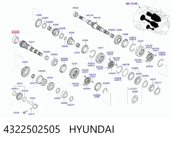 Подшипник задней ступицы 4322502505 Hyundai/Kia
