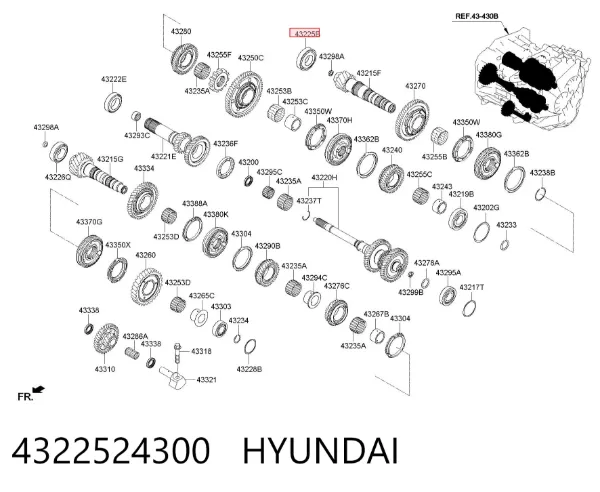 Подшипник промежуточного вала КПП 4322524300 Hyundai/Kia