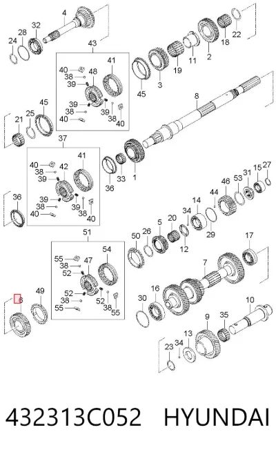 Шестерня задней передачи HYUNDAI 432313C052