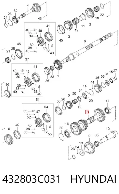 Промежуточный вал КПП HYUNDAI 432803C031