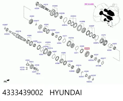 Шестерня задней передачи HYUNDAI 4333439002