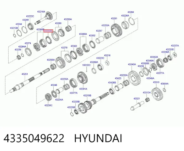 Кольцо синхронизатора 4335049622 Hyundai/Kia