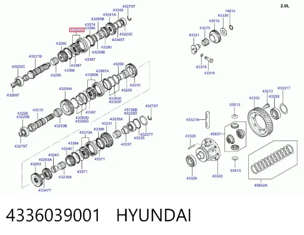 Кольцо синхронизатора 4336039001 Hyundai/Kia