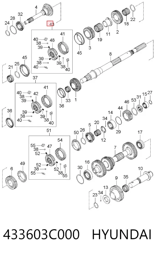 Синхронизатор 3/4-й передачи 433603C000 Hyundai/Kia