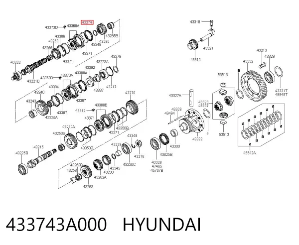 Кольцо синхронизатора 433743A000 Hyundai/Kia