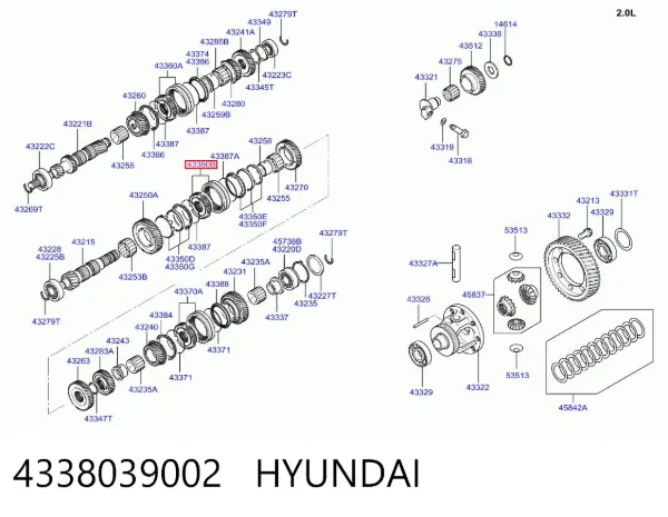 Синхронизатор 1/2-й передачи 4338039002 Hyundai/Kia