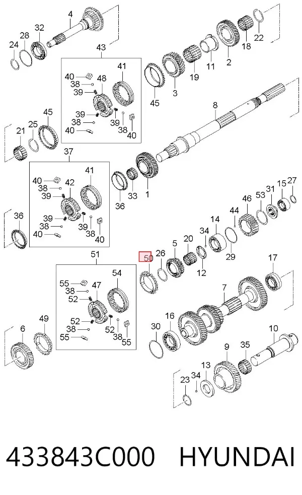 Кольцо синхронизатора 433843C000 Hyundai/Kia
