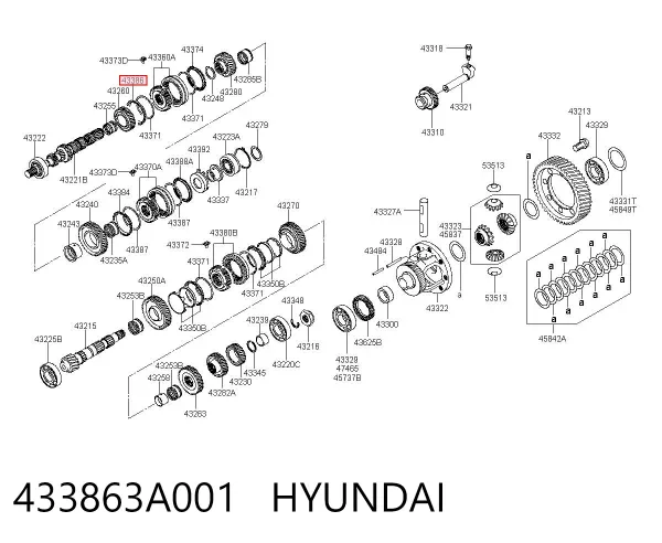 Кольцо синхронизатора 433863A001 Hyundai/Kia