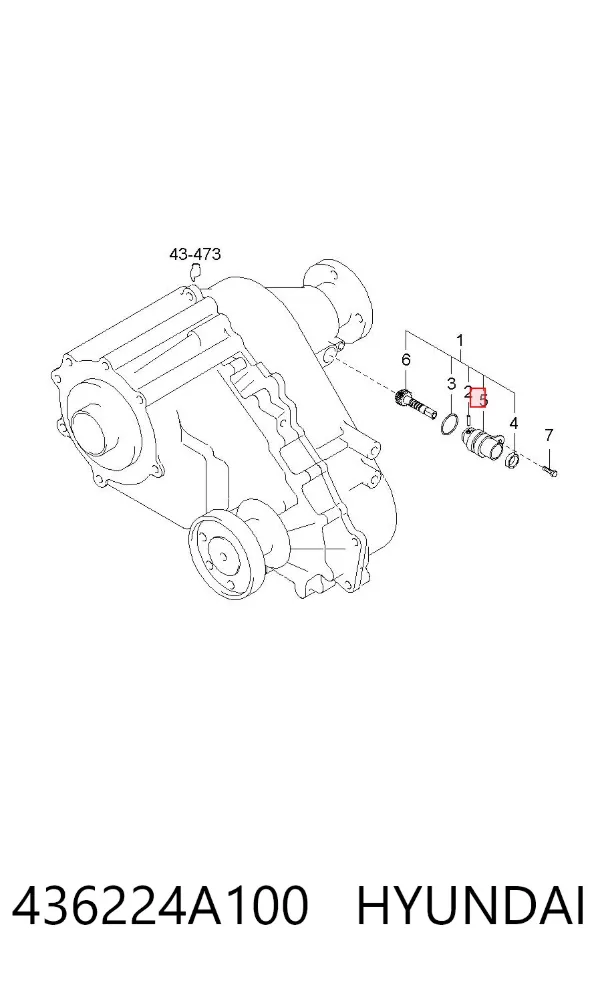 Шестерня спидометра ведомая 436224A100 Hyundai/Kia