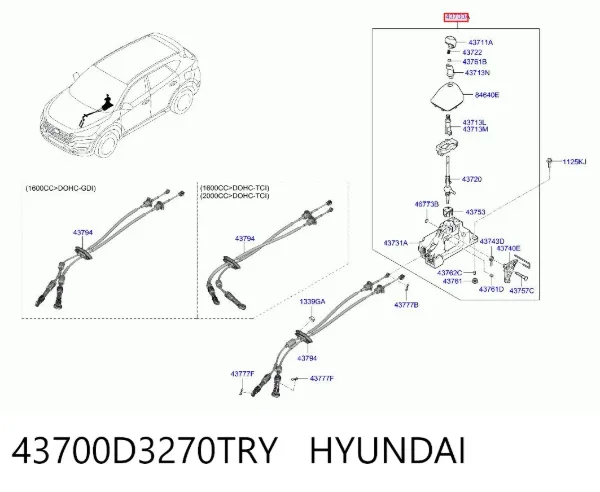 Кулиса переключения передач Hyundai Tucson III
