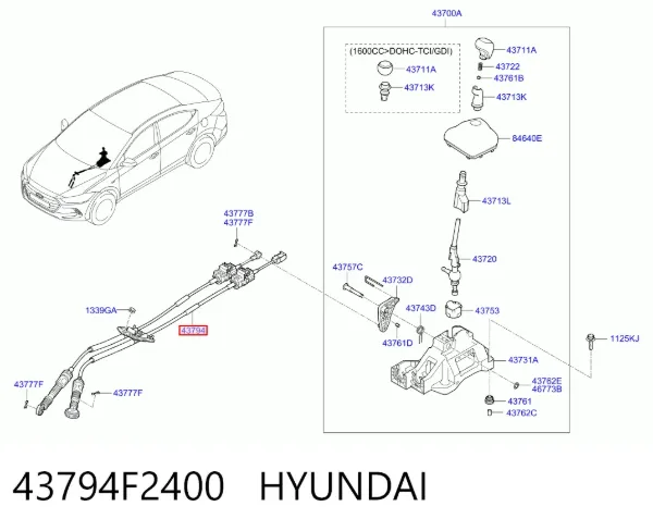 Трос КПП Hyundai Elantra VI