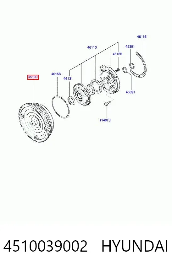 Гидротрансформатор 4510039002 Hyundai/Kia