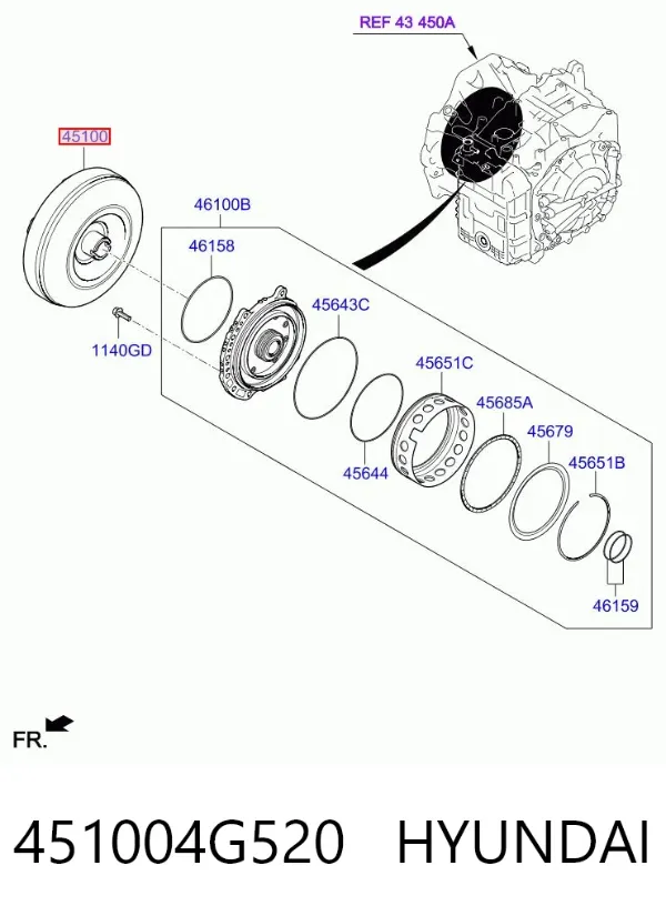 Гидротрансформатор 451004G520 Hyundai/Kia