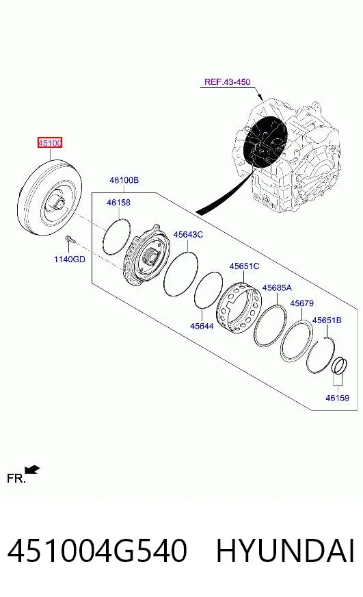 Гидротрансформатор 451004G540 Hyundai/Kia