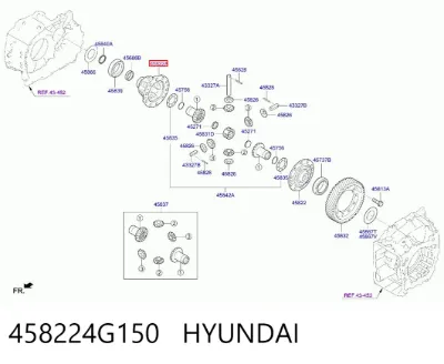 Корпус дифференциала переднего моста, сателитов HYUNDAI 458224G150
