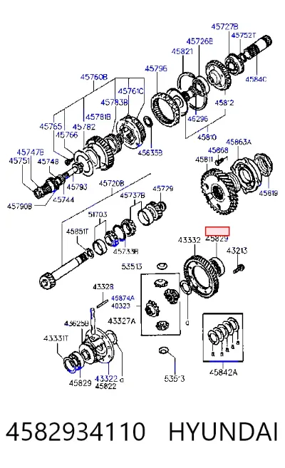 Подшипник дифференциала переднего моста HYUNDAI 4582934110