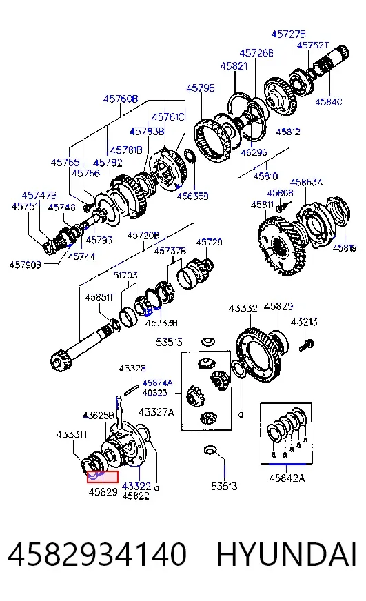 Подшипник дифференциала переднего моста 4582934140 Hyundai/Kia