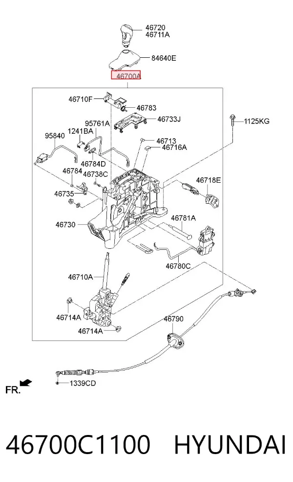 Кулиса переключения передач 46700C1100 Hyundai/Kia