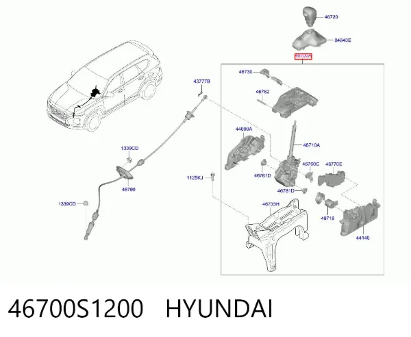 Кулиса переключения передач 46700S1200 Hyundai/Kia