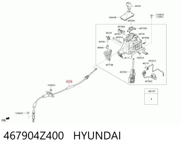Трос переключения передач 467904Z400 Hyundai/Kia