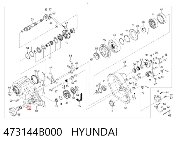 Сальник раздаточной коробки задний выходной 473144B000 Hyundai/Kia