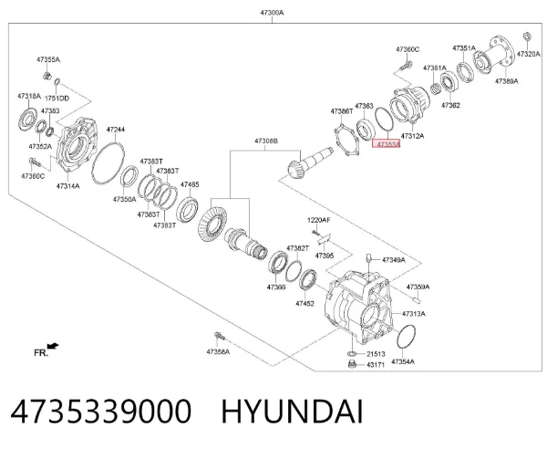 Сальник раздаточной коробки передний выходной 4735339000 Hyundai/Kia