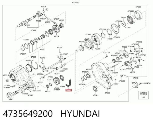 Цепь привода раздаточной коробки 4735649200 Hyundai/Kia