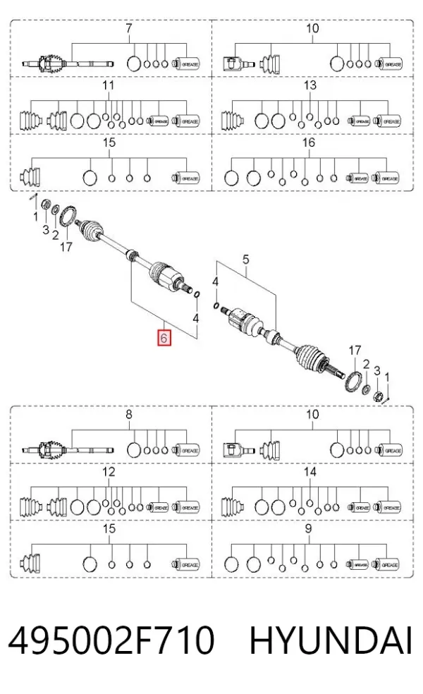Правая полуось 495002F710 Hyundai/Kia