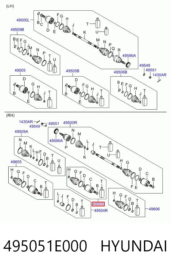 ШРУС внутренний 495051E000 Hyundai/Kia