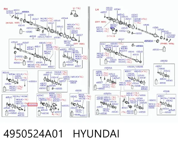 ШРУС внутренний 4950524A01 Hyundai/Kia