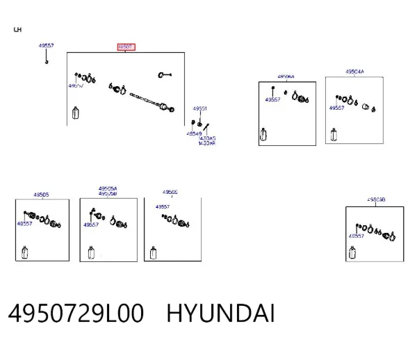 ШРУС наружный передний левый 4950729L00 Hyundai/Kia