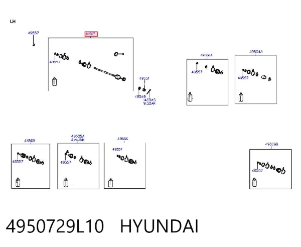 ШРУС наружный передний левый 4950729L10 Hyundai/Kia