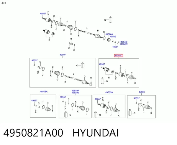 ШРУС наружный передний 4950821A00 Hyundai/Kia