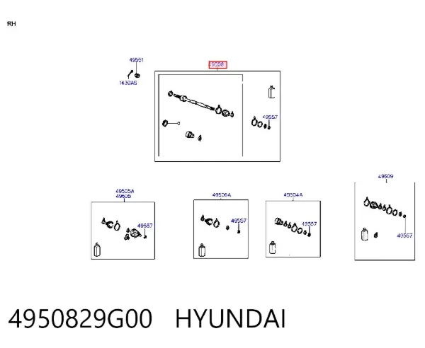 Правая полуось 4950829G00 Hyundai/Kia