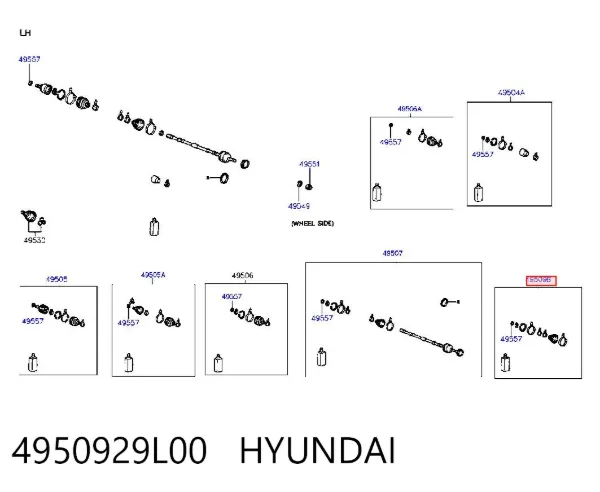 Пыльник ШРУСа наружный левый 4950929L00 Hyundai/Kia