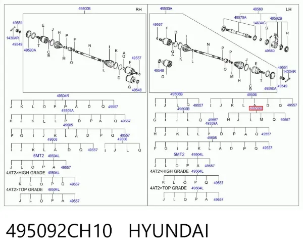Пыльник ШРУСа наружный левый 495092CH10 Hyundai/Kia