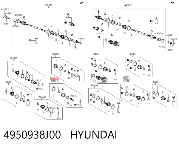 Пыльник ШРУСа наружный 4950938J00 Hyundai/Kia