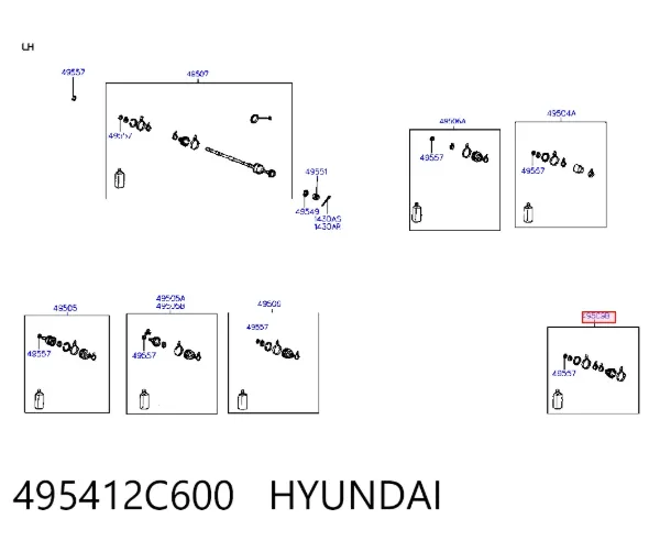 Пыльник ШРУСа наружный левый 495412C600 Hyundai/Kia