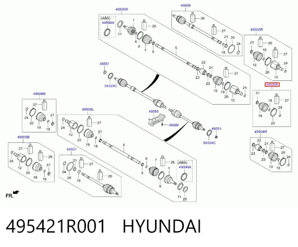 Пыльник ШРУСа внутренний 495421R001 Hyundai/Kia