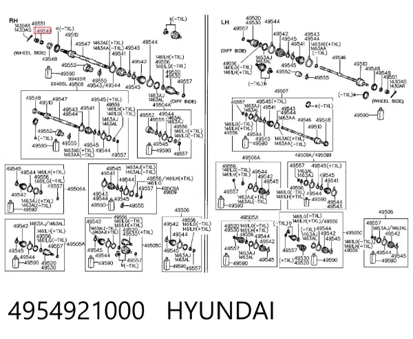 Кольцо стопорное подшипника передней ступицы 4954921000 Hyundai/Kia