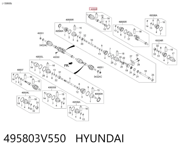 ШРУС наружный передний правый 495803V550 Hyundai/Kia